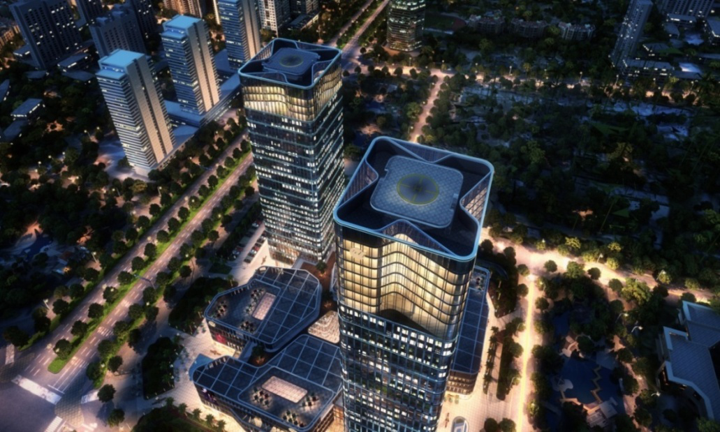  p>龙岩京华中心,福建龙岩cbd双塔坐标综合体.