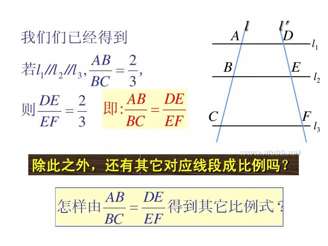 平行线分线段成比例定理