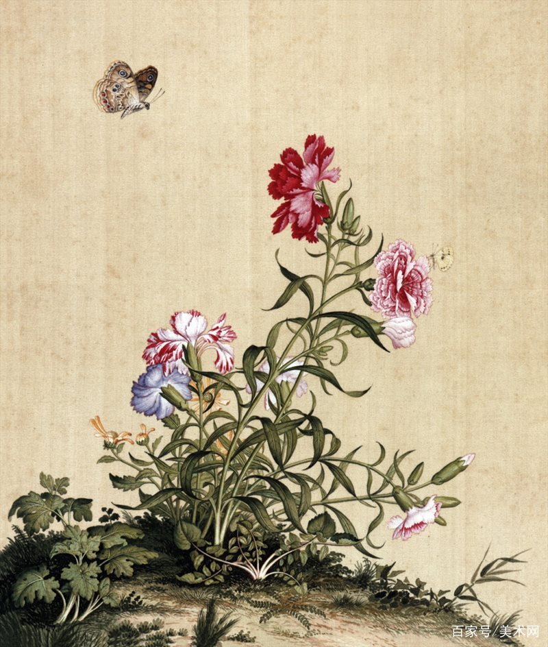 意大利画家郎世宁的花鸟图册，看着真养眼_百科TA说