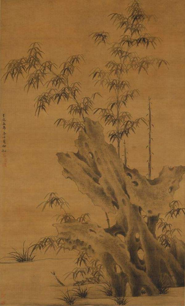 竹石图（元代谢庭芝创作绢本水墨画）_百度百科