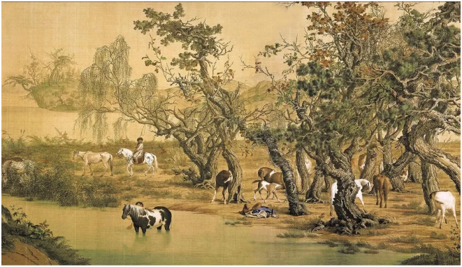 中国十大传世名画之一：郎世宁的《百骏图》_百科TA说