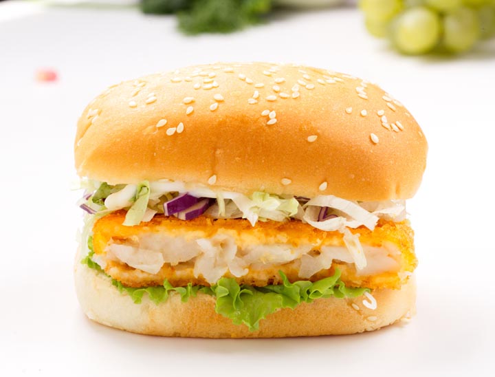  p>深海 a href="#" data-lemmaid="460406">鳕鱼 /a>打造的汉堡美味