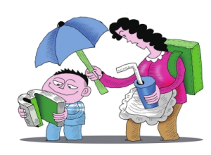 在学校附近租房子陪孩子上学,因为陪读的家长越来越多,因而形成了一个
