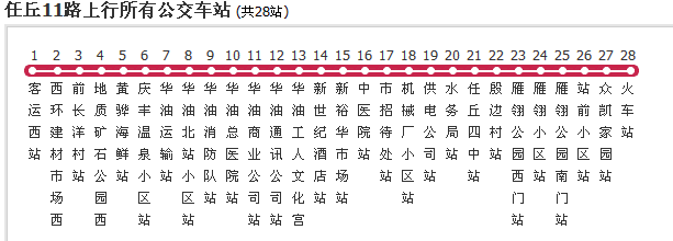  p>沧州公交任丘11路是沧州市的一条公交线路,隶属于任丘公交公司.