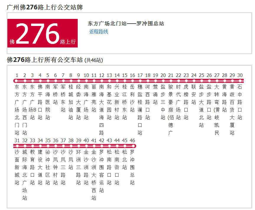 广州公交佛276路