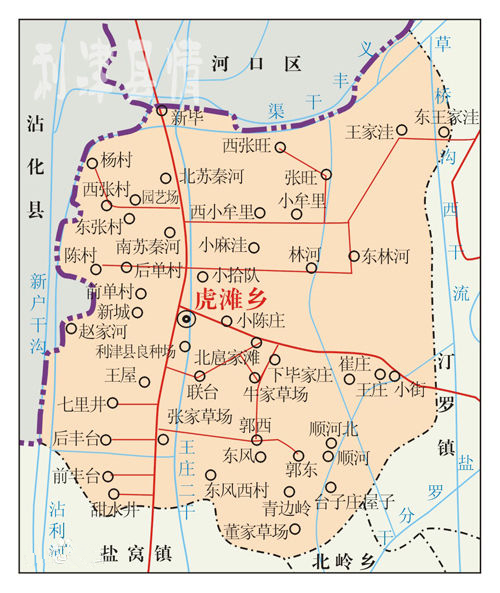  p>虎滩乡位于山东省利津县境东北部,距县城29.