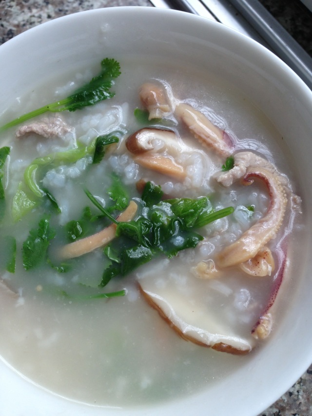 鱿鱼香菇肉丝粥