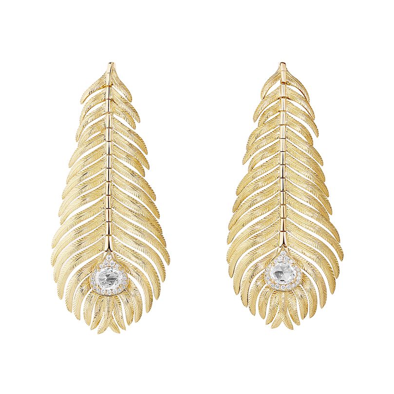 plume de paon孔雀羽毛系列耳环