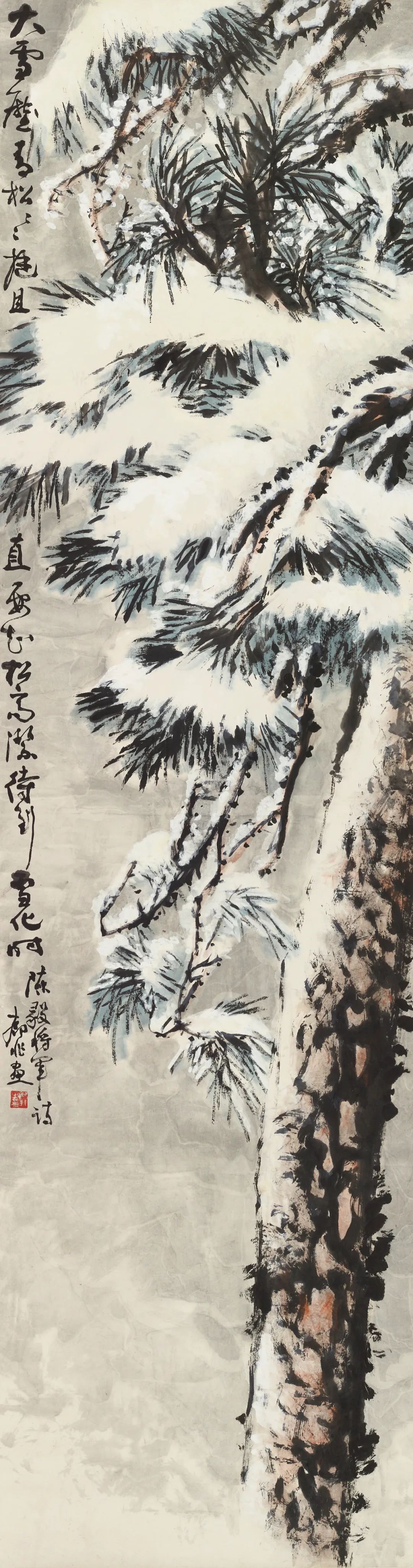 大雪压青松