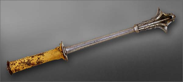  p>硬头锤号称"单手钝器之王",是钉头锤的一种,是中世纪鼎盛时期最为