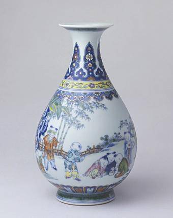清乾隆斗彩婴戏图玉壶春瓶_百度百科