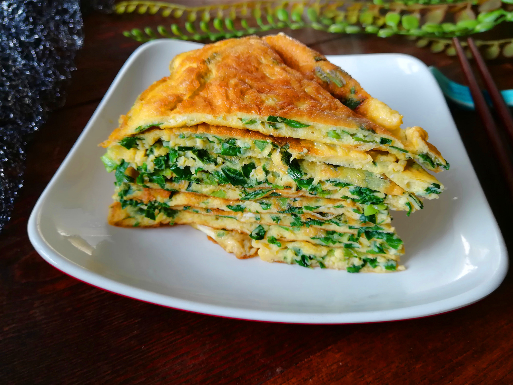 韭菜粉丝鸡蛋饼