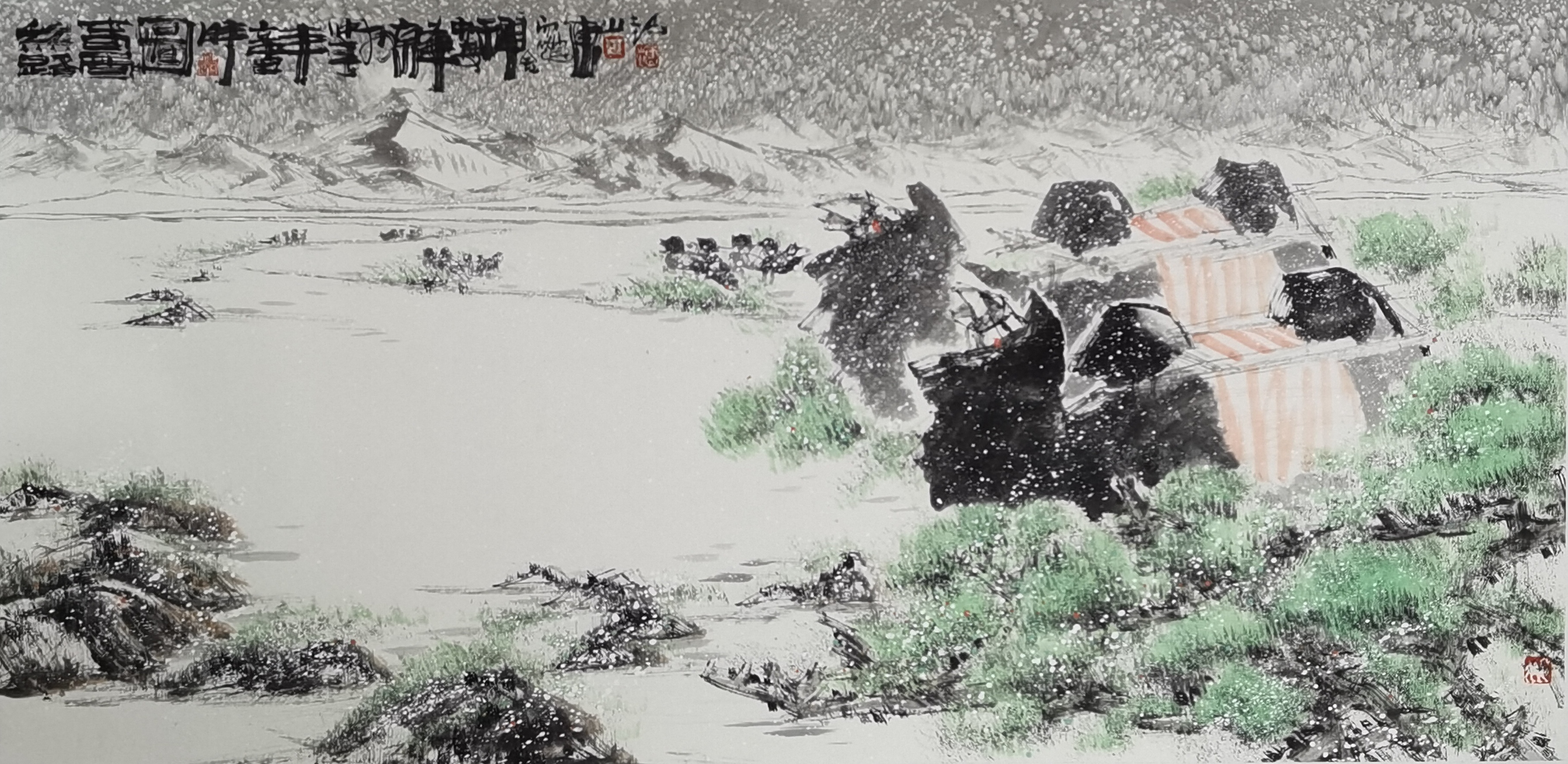 居士,斋室名″六度禅舍",自幼喜欢绘画,少时师从祁峰老师