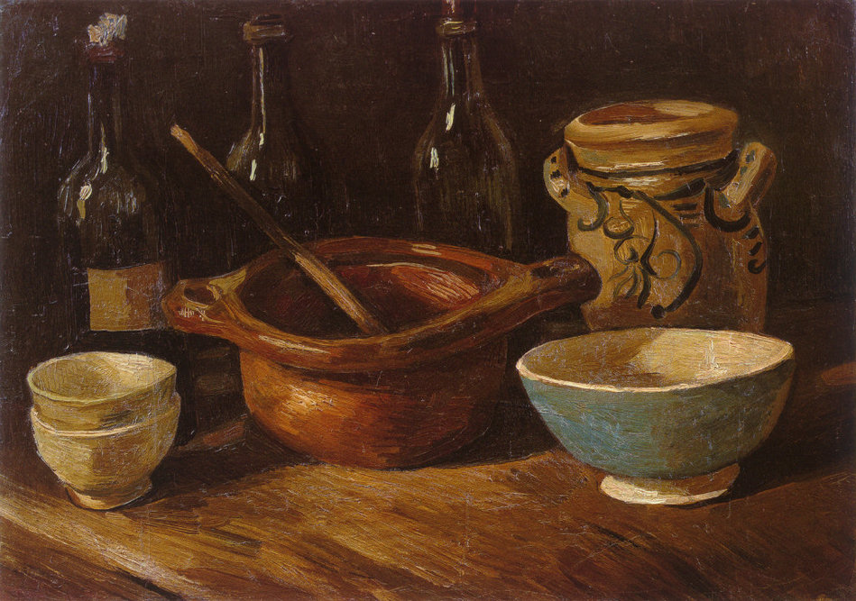  p>《陶器和瓶子》是1885年荷兰画家梵高创作的一幅油画. /p>