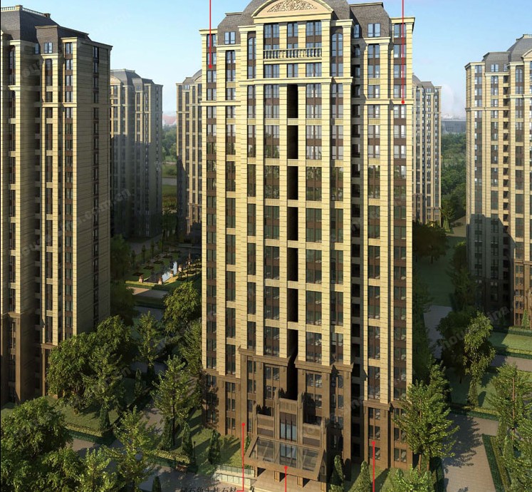  p>海上国际城一期为法式建筑设计风格,定位为中高档,项目主要业态为