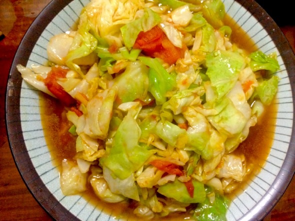 西红柿洋白菜炖牛肉