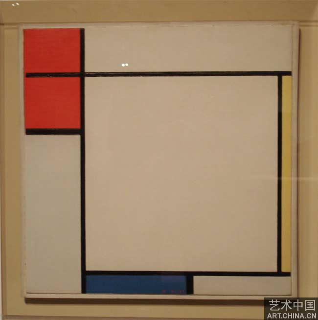  p>我们看到的这幅《油画红黄蓝》作品,是典型的"蒙德里安风格",也是