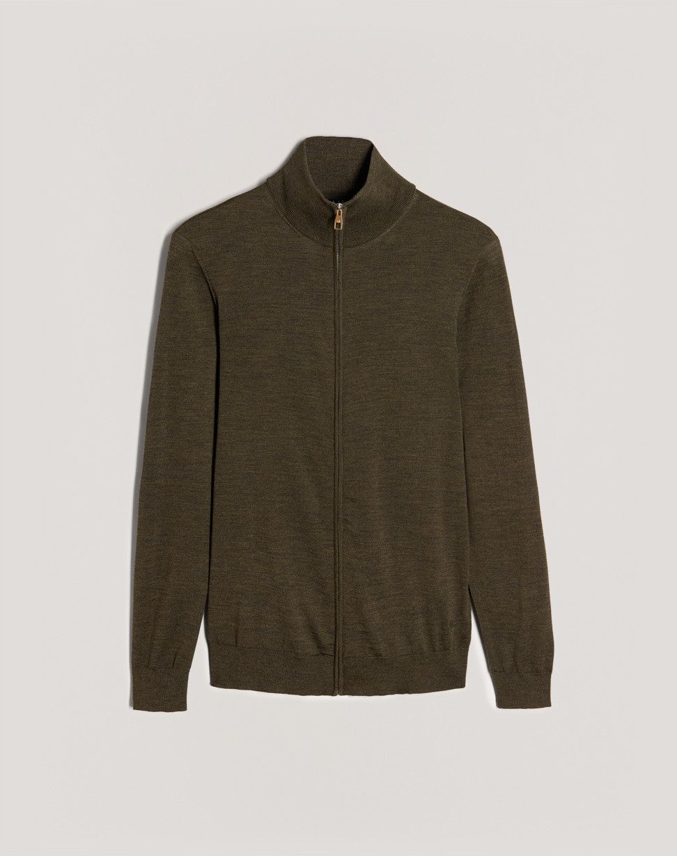 美利奴羊毛拉链衫