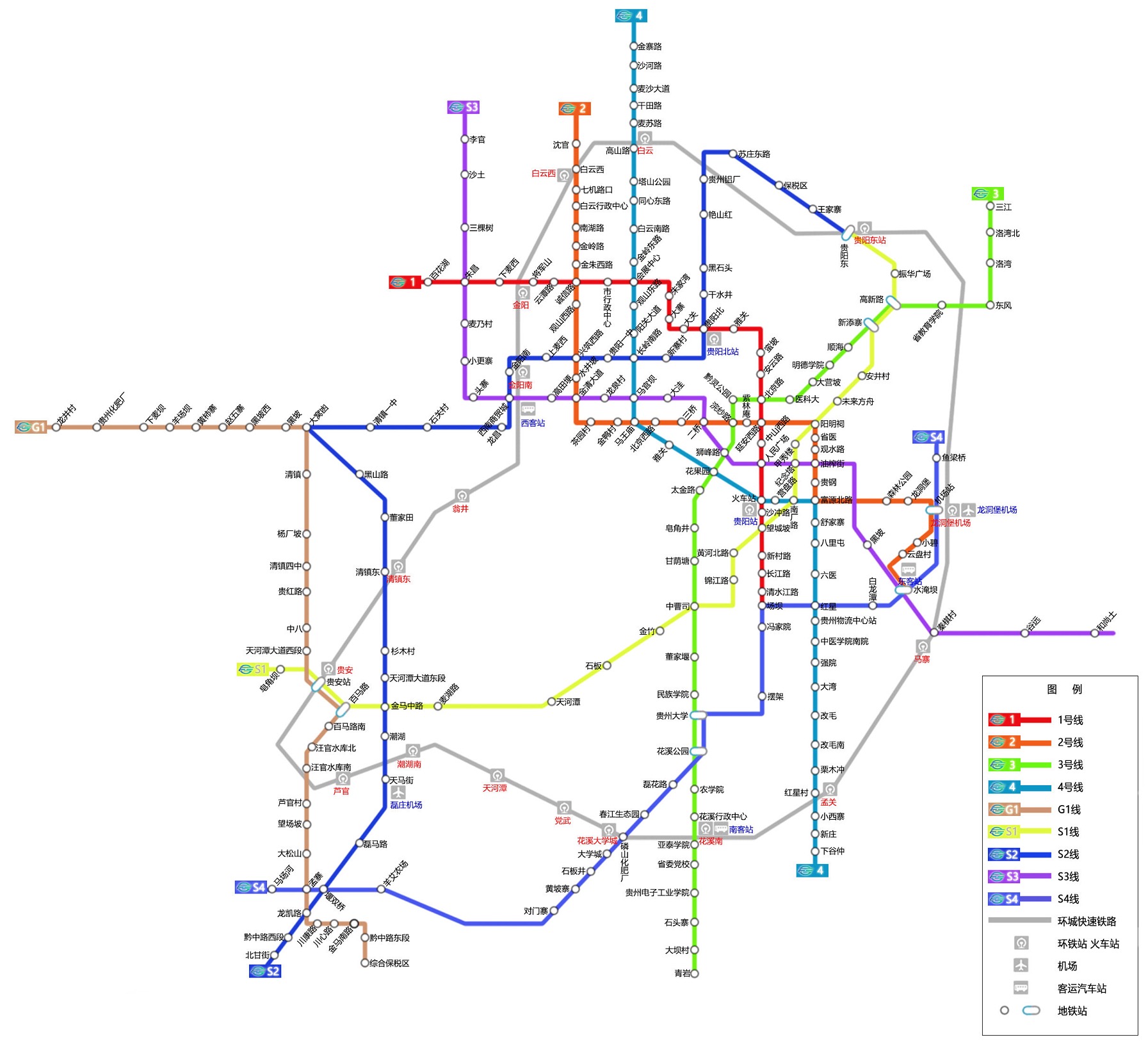 贵阳二号线地铁线路图图片