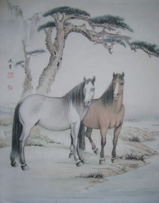  p>陈进荣,字紫晨,中国当代画马名家,中国西部画院特聘画师,九州书画