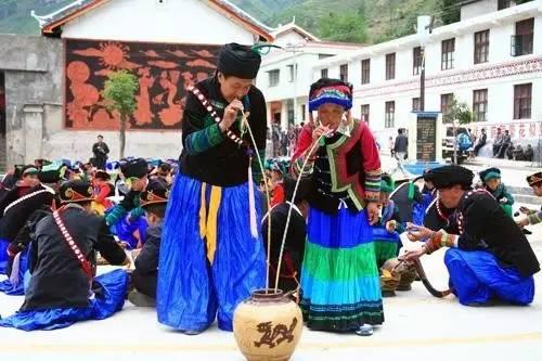  p>"杆杆酒"在彝语中叫"芝衣",又称"泡水酒","咂酒",是彝族人民喜庆