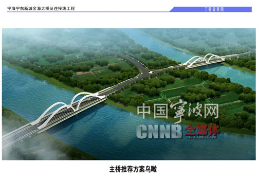  p>宁海金海大桥位于宁东核心区南部,工程范围起于规划腾飞路交叉口