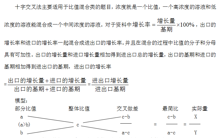资料分析十字交叉法