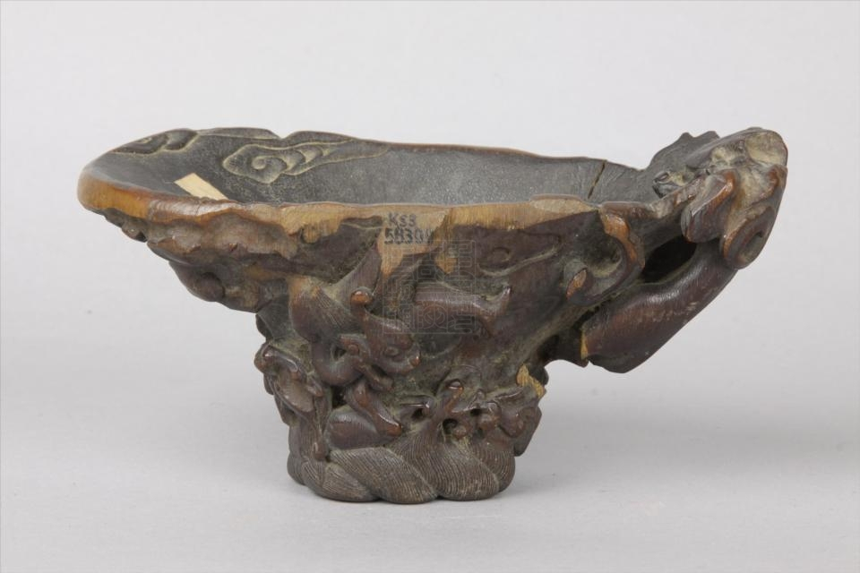 民国龙纹犀角杯