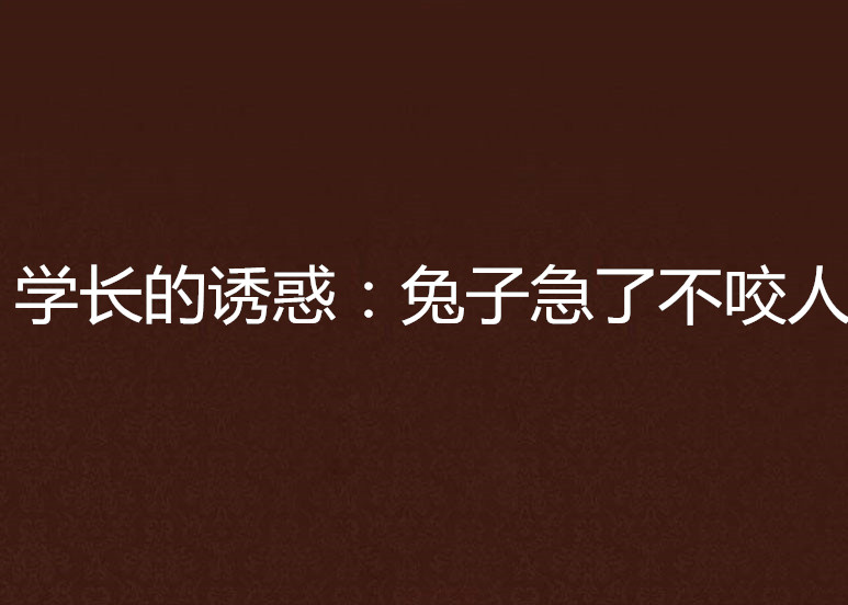 学长的诱惑:兔子急了不咬人