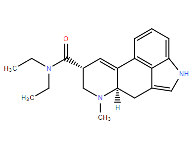  p>麦角二乙酰胺,常简称为"lsd",化学式为c sub>20 /sub>h sub>25 