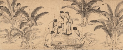  p>《西园雅集图》是宋代李公麟创作水墨纸本画.