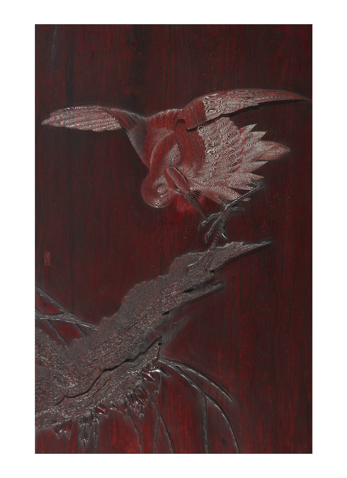  p data-id="go0q4wl7yb">丝翎檀雕铁笔丝翎技法,结合传统木雕的工艺