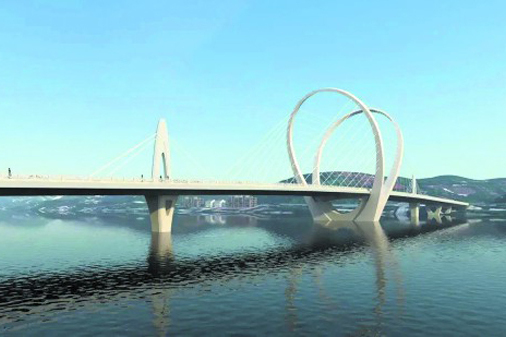  p>岷江大桥位于四川眉山市彭山区,2018年7月发生部分垮塌,原址重建的