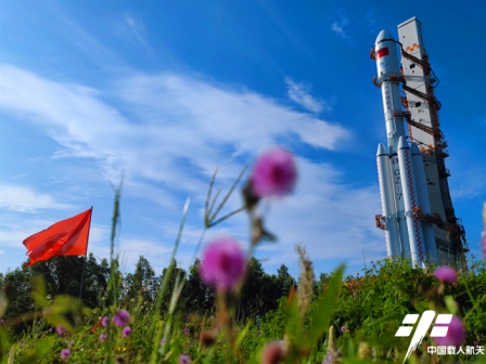 天舟三号货运飞船与长征七号遥四运载火箭组合体