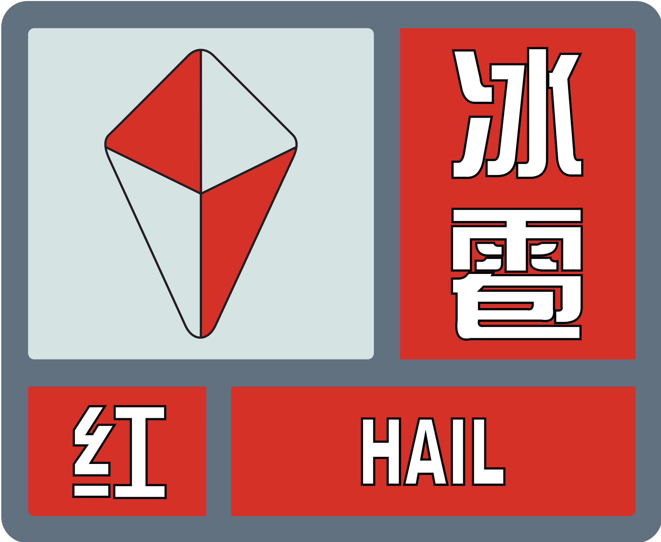 冰雹红色预警信号