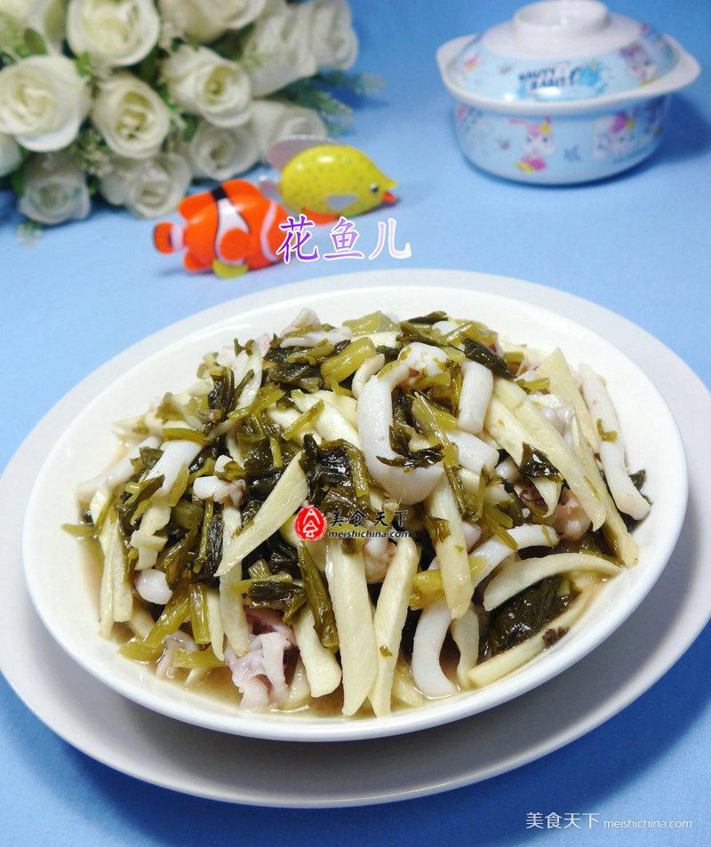 雪菜茭白炒鱿鱼