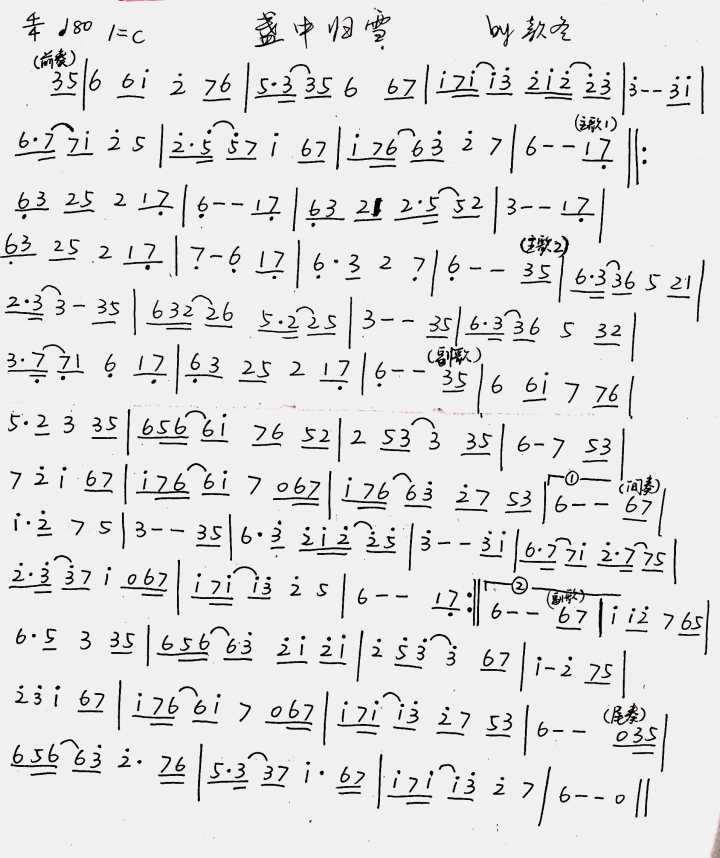 《盏中归雪》是泥鳅niko,baby&stop演唱