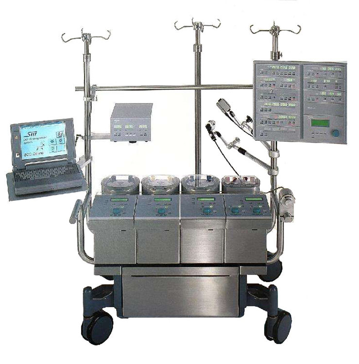 ph2ovsr">人工心肺机属于体外循环装置,由氧合器,血泵和辅助设备组成