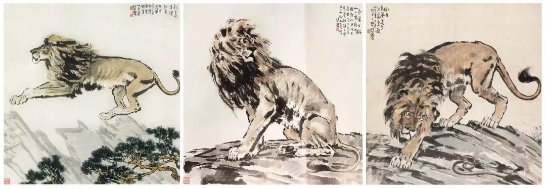 徐悲鴻風の「獅子図」 徐悲鸿的时代抒怀《雄狮侧目》现北京保利秋拍_百科TA说