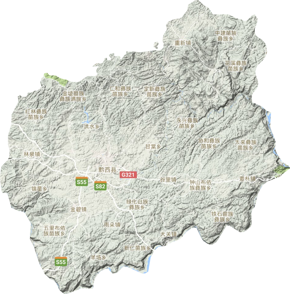  Topographic Map of Qianxi City