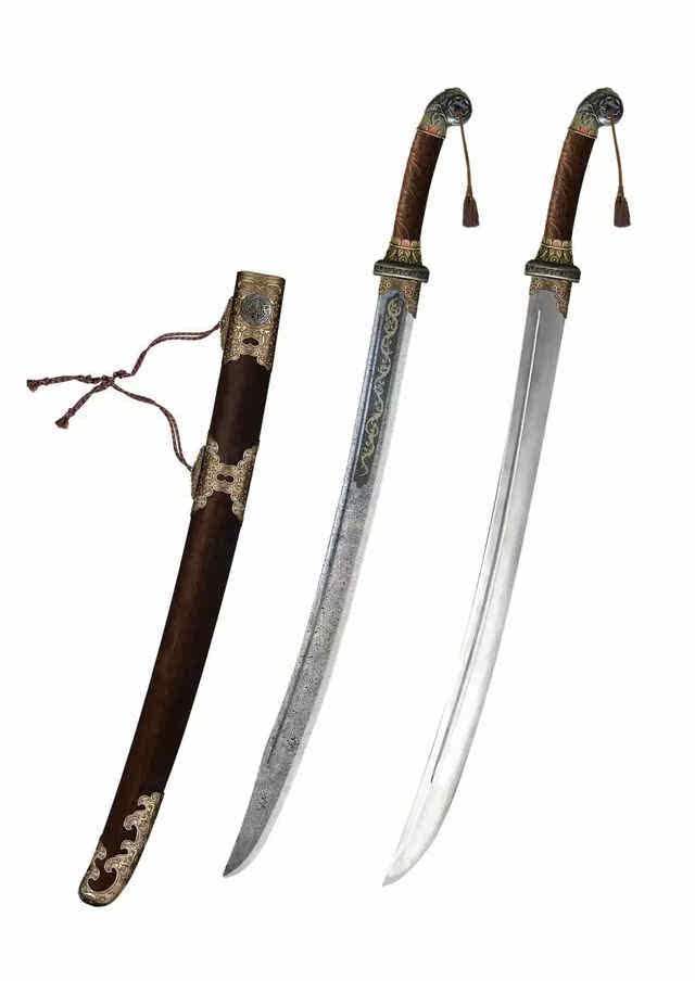 [戚刀] 繍春刀 牛尾刀 苗刀 手鍛造打 古兵器 武具 刀装具 護身工具 両手刀 戚刀] 繍春刀 牛尾刀 苗刀 手鍛造打 古兵器 武具 刀