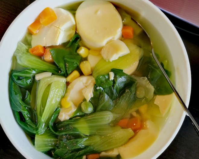 油麦菜日本豆腐汤