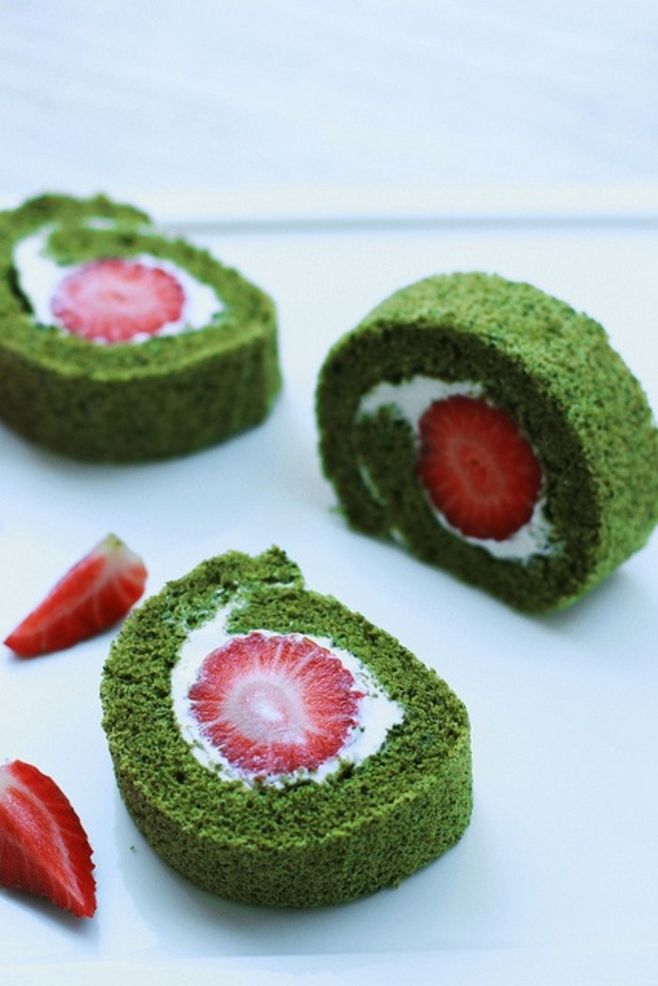 抹茶草莓卷