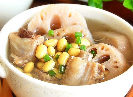 莲藕黄豆排骨汤