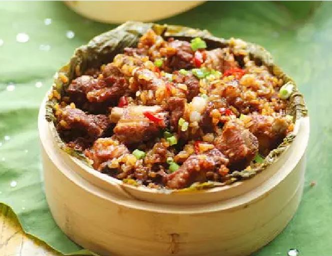 荷叶糯米蒸排骨