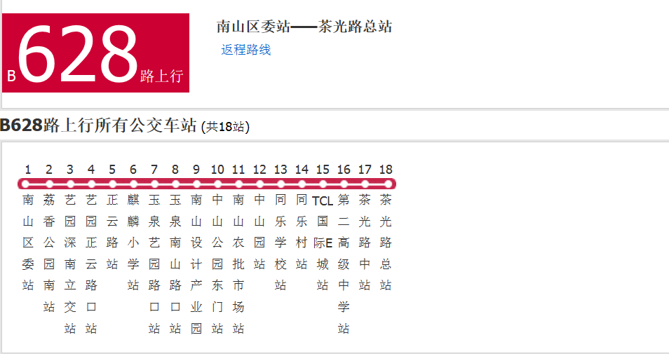 深圳公交b628路