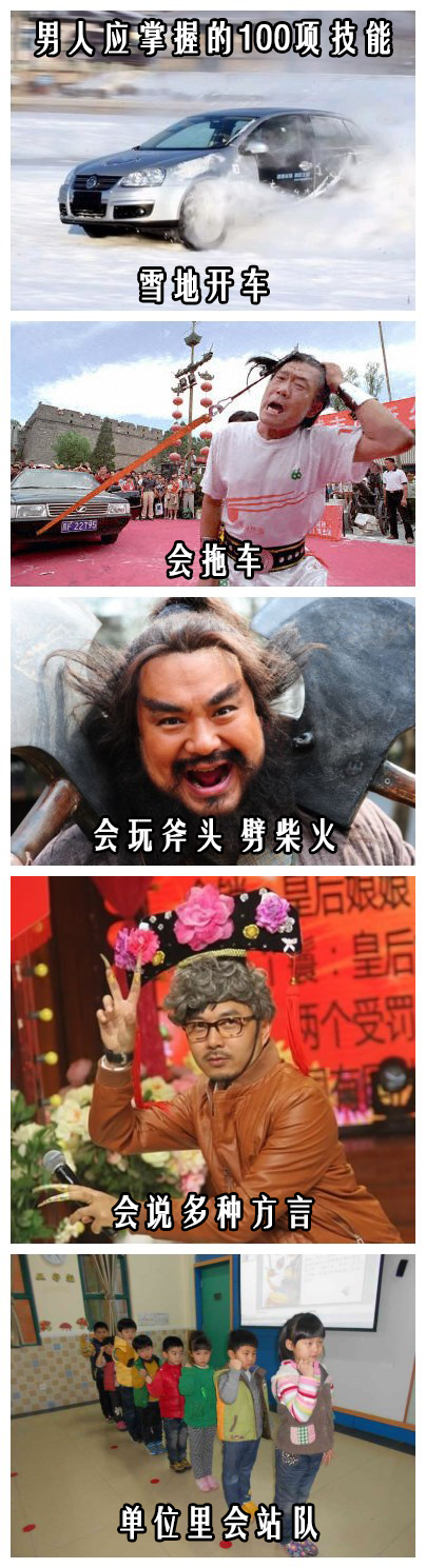 男人应掌握的 100项技能
