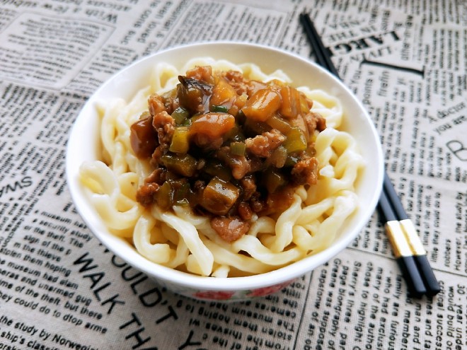 肉末茄丁打卤面