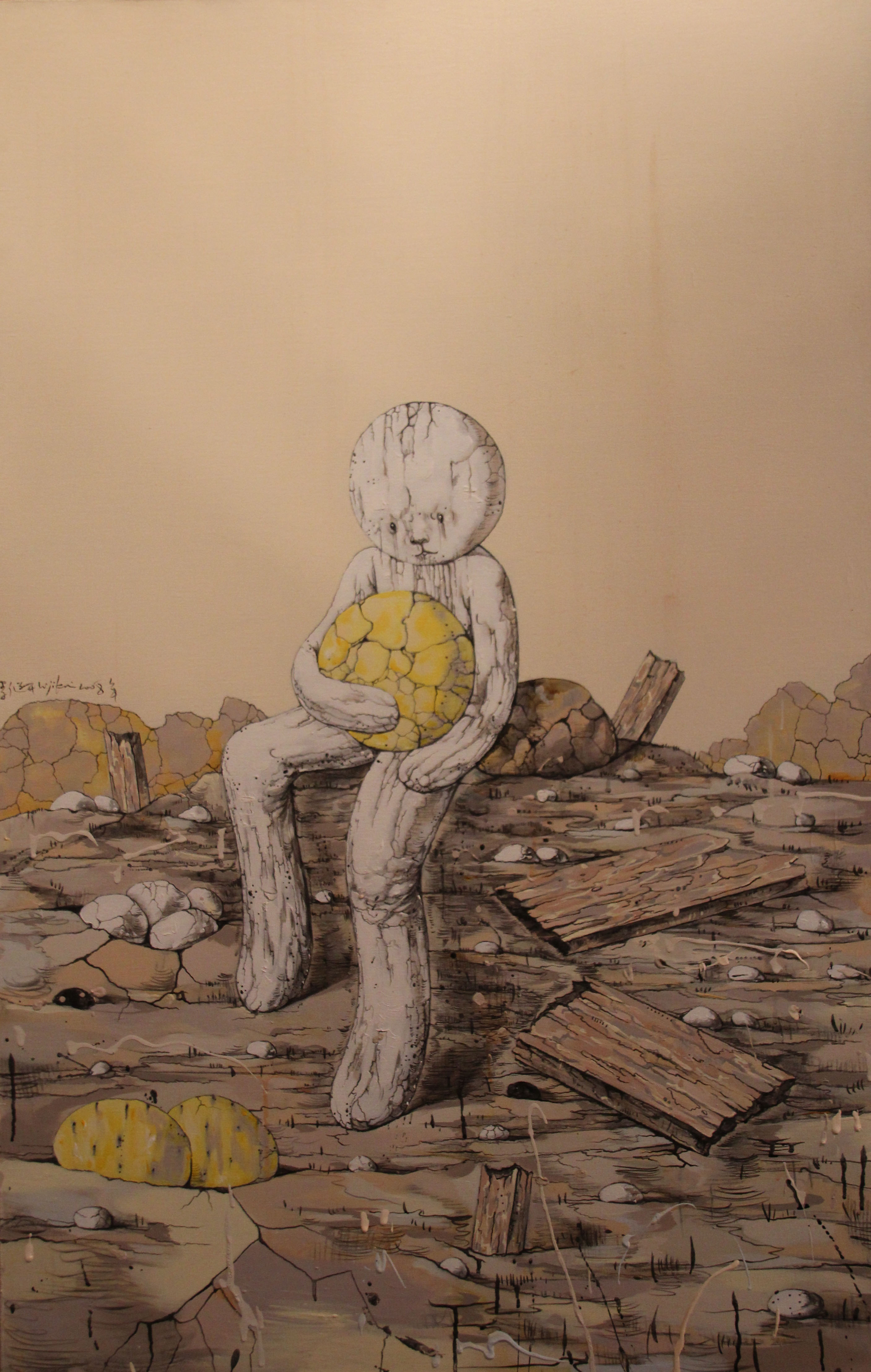 《暗夜》系列是艺术家李继开于2008年创作的绘画作品,画面以灰色调