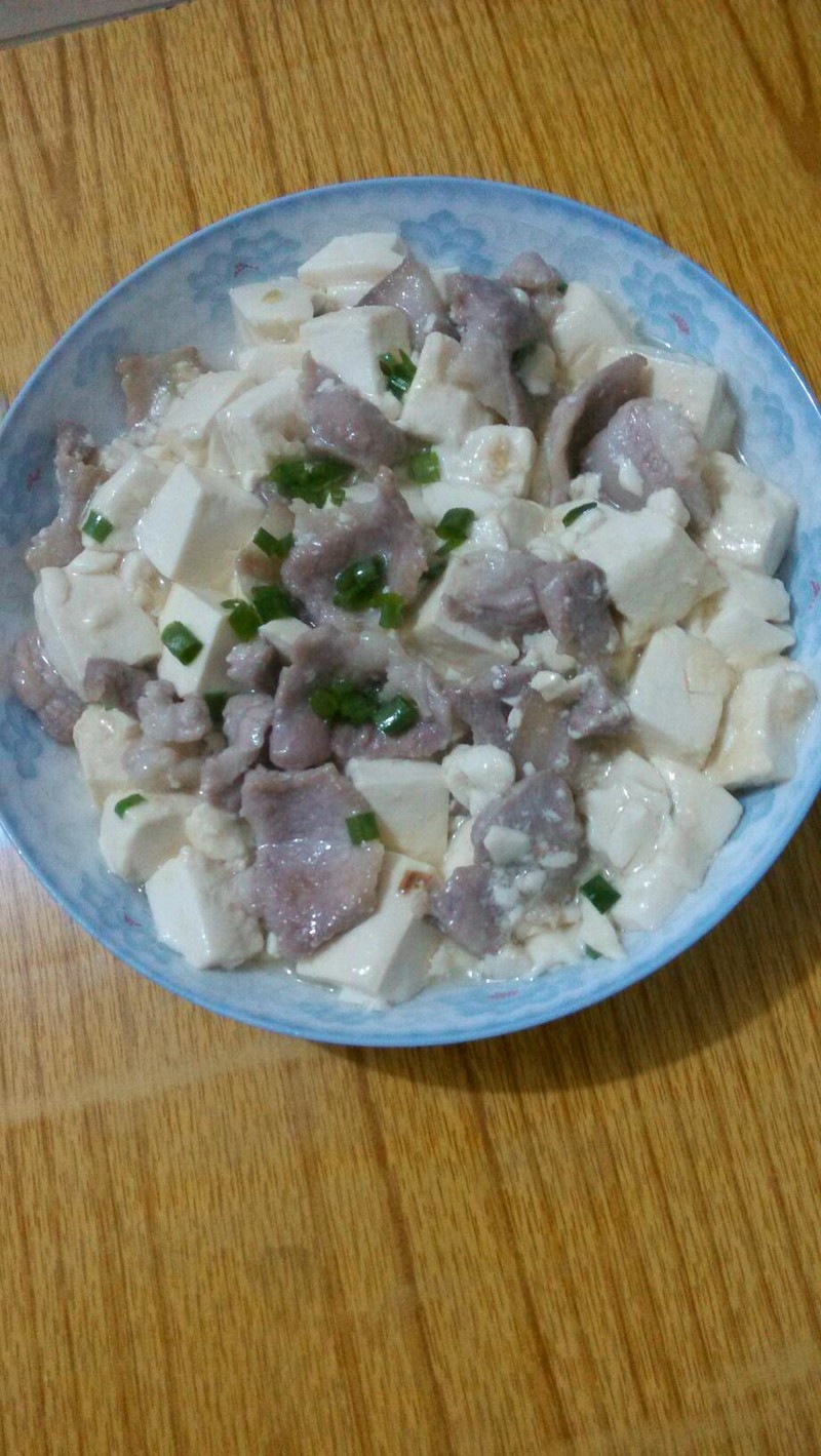 后腿肉炒嫩豆腐